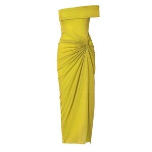 Elegant Yellow Off-Shoulder Dress